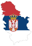 Serbia Map Flag With Stroke